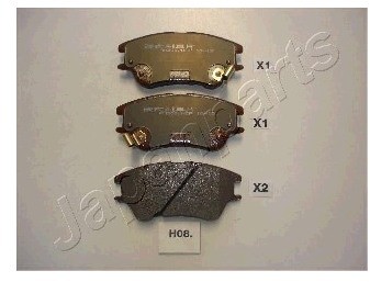 JAPANPARTS Zestaw klocków hamulcowych, hamulce tarczowe PA-H08AF