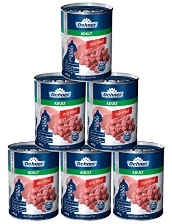 Dehner Premium karma dla kotów dla dorosłych, wołowina, 6 x 400 g (2,4 kg)