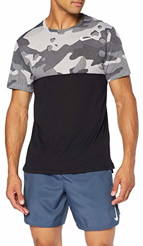 Nike męska koszulka Dri-Fit Hyper Dry Camo Top Black/Light Smoke Grey/White S BV2867-010