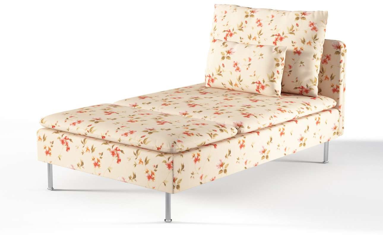 Dekoria pl pl Pokrowiec na szezlong Söderhamn kwiatki na kremowym tle 93 x 151 x 83 cm Londres 1009-143-88