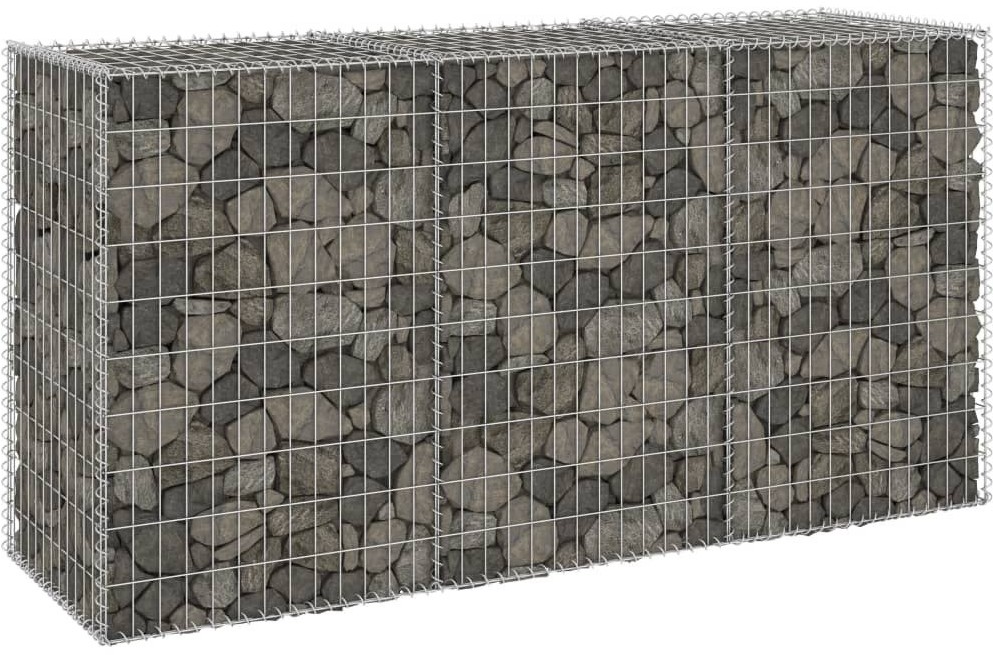 vidaxl Mur gabionowy z pokrywami, stal galwanizowana, 200x60x100 cm 147815