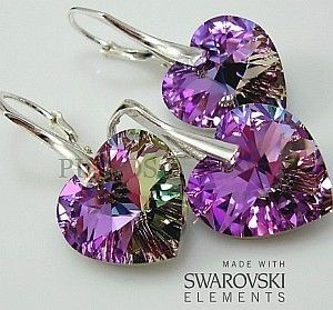 Arande SWAROVSKI komplet VITRAIL HEART KOLORY SREBRO 1914648441