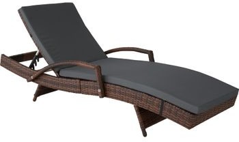 TecTake Leżak rattanowy Océane czarny/brązowy 403146