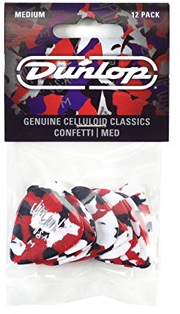 Dunlop DL P 0106 483p06 M Genuine celluloid Classic Pick (12 sztuk) Confetti 24483065112
