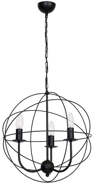 Luminex Żyrandol Globe 3 3 x E14 60 W black 5134