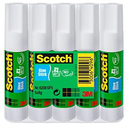 Scotch 6208sf5 klej w sztyfcie Standard, nie zawiera rozpuszczalników, 8 G, 5 sztuki 670891