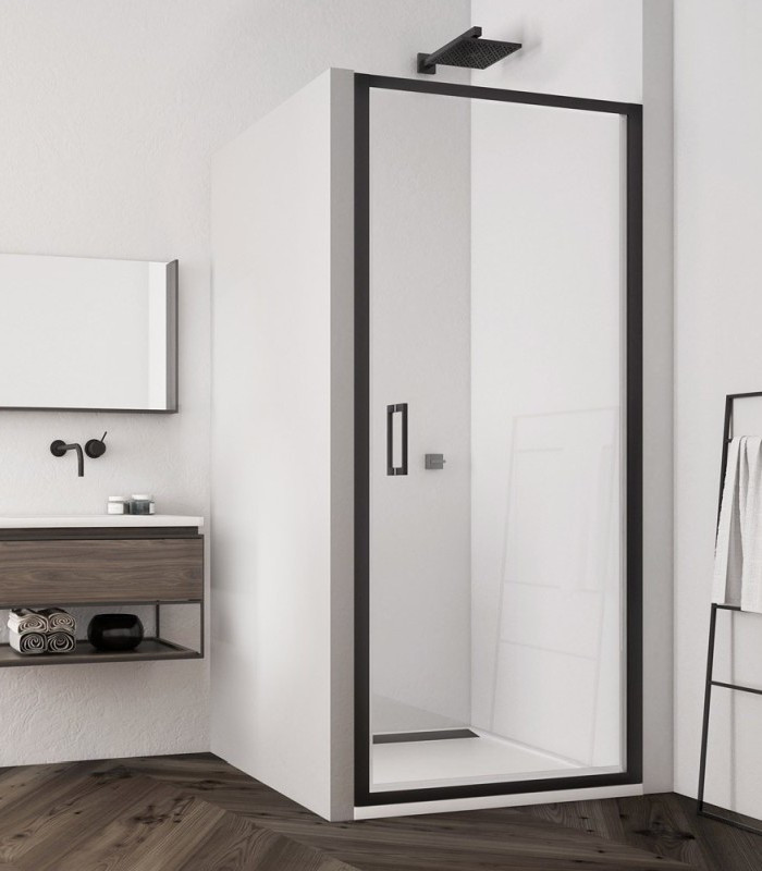 Zdjęcia - Ścianka prysznicowa Ronal Sanswiss Top-Line S Black TLSP Drzwi prysznicowe wahadłowe 90x200 cm 