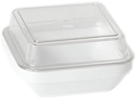 Holst Porzellan Wysokiej rozdzielczości View porcelana gvq 025 FA3 system miska z pokrywką Przezroczyste, biały/przezroczysty, 11.1 x 11.1 x 6 cm GVQ 025 FA3