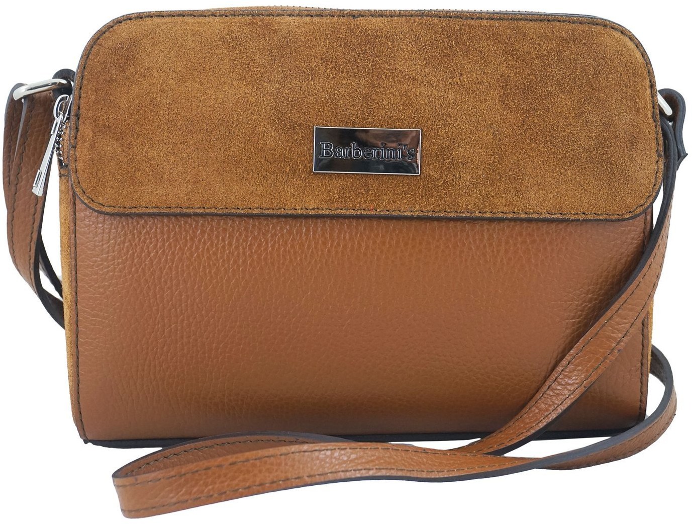 Barberini's Torebki skórzane crossbody - Brązowa jasna 885-12