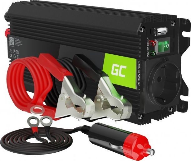 Green Cell Przetwornica Przetwornica napięcia Inwerter Green Cell PRO 24V na 230V 500W/1000W Modyfikowana sinusoida INVGC04