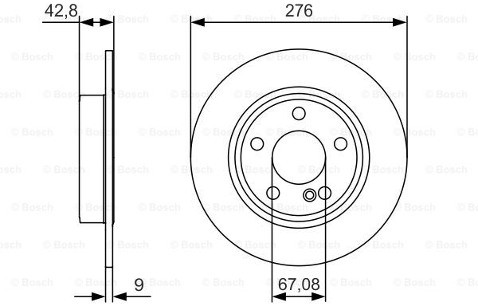 BOSCH Tarcza hamulcowa tylna, 0 986 479 A03  0986479A03