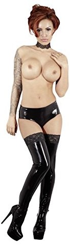 The Latex Collection The lateksu Collection lateksu rajstopy koronka, duże, czarne 29010641041