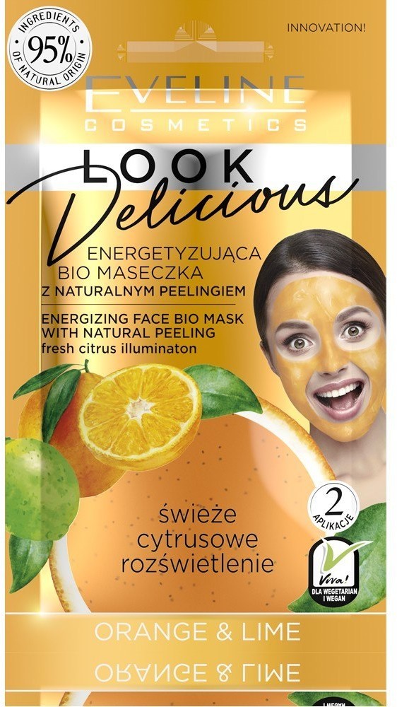 Eveline Look Delicious Energetyzująca Bio Maseczka z naturalnym peelingiem - Orange & Lime 10ml 122603