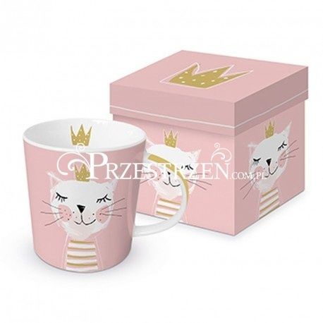 DUŻY KUBEK PORCELANOWY - Kotka - Happy Birthday Princess - w PUDEŁKU 603626