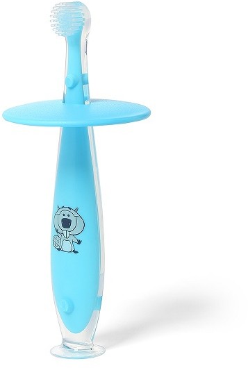 BabyOno BabyOno Szczoteczka do zębów z przyssawką 6ms+ niebieska 1 szt. NN-ABO-CEC1-001