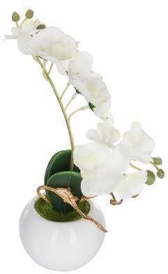 Atmosphera Biała orchidea sztuczna w donicy 25 cm 155716