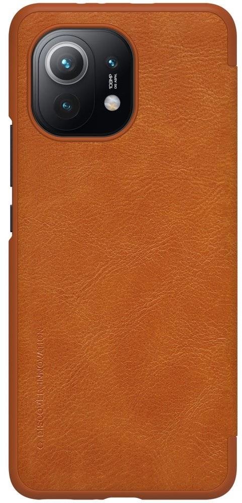 Nillkin Qin skórzana kabura etui Xiaomi Mi 11 brązowy hurtel-69814-0