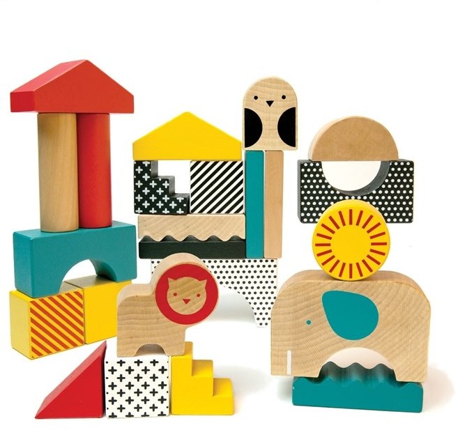 Petit Collage, klocki drewniane Zwierzęta