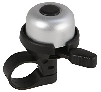 FISCHER Mini dzwonek rowerowy ding dong, srebrny, One Size 85799