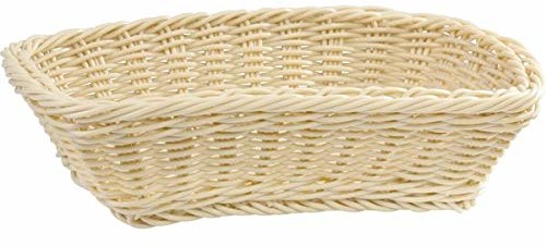 APS chleba i kosz owoców prostokątna ok. 31 x 21 cm, wys. 8 cm poli rattan, brązowy, nie pęka, można układać w stos zmywalne (40196)