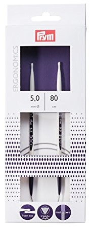 Prym druty okrągłe, ergonomiczne wzornictwo/igieł, metalowe, wielokolorowa, 5 MM, 80 cm PRYM_215806