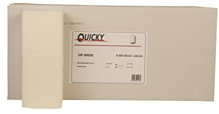 Quicky ręczniki papierowe składane, 2  warstwowych ZZ, 25 x 21 cm, Bright White, 4000 arkuszy, 1er Pack (1 X 1 sztuki) HP-99058