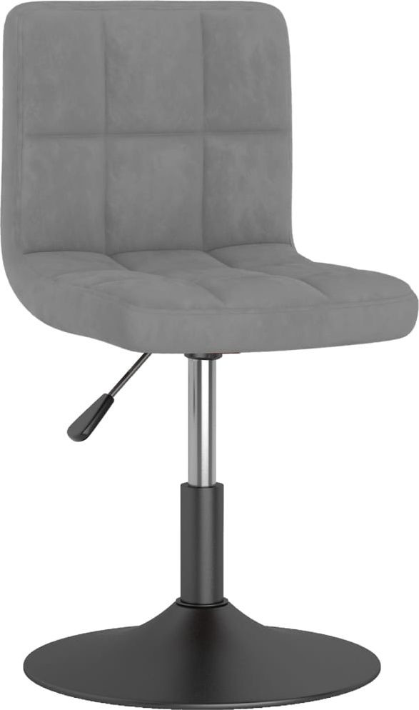 vidaXL Obrotowe krzesło stołowe jasnoszare obite aksamitem 3087503