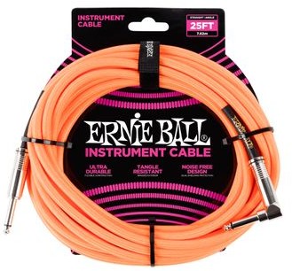 Ernie Ball EB 6067 Neon Orange Kabel instrumentalny 7,62 m