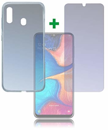 4smarts 360° Protection Set Limited Cover do Samsung Galaxy A20 przezroczysty - całkowita ochrona dla Twojego telefonu komórkowego - etui ochronne i szkło ochronne 493365