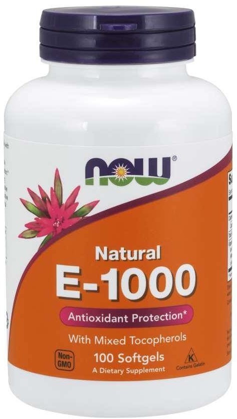 Now Foods Witamina E 1000 IU (100 kaps.)