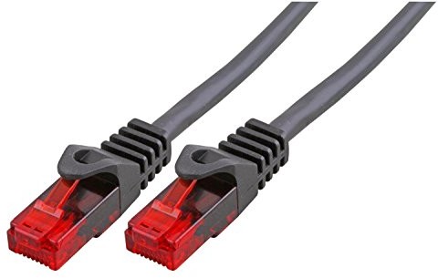 BIGtec przewód sieciowy Ethernet Gigabit (2 x RJ45, cat. 5e, kabel krosowy UTP, 1000 Mbit/s, odpowiedni do połączeń Switch, DSL, routerów, modemów, WAP), czarny BBig548