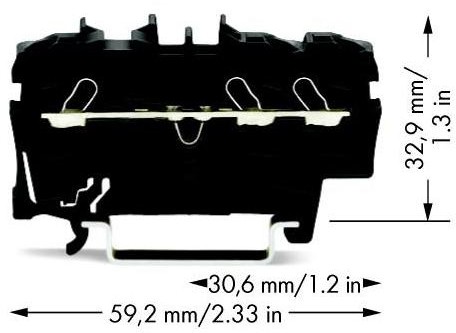 WAGO Terminal przepustowy WAGO 5.20 mm Sprężynowe czarny 2002-1305 100 szt 2002-1305