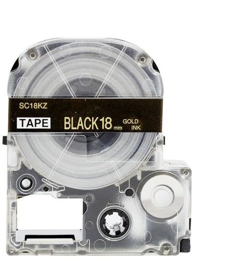 Epson LK-SC18KZ, 18mm x 9m, złoty druk / biały podkład, taśma zamiennik