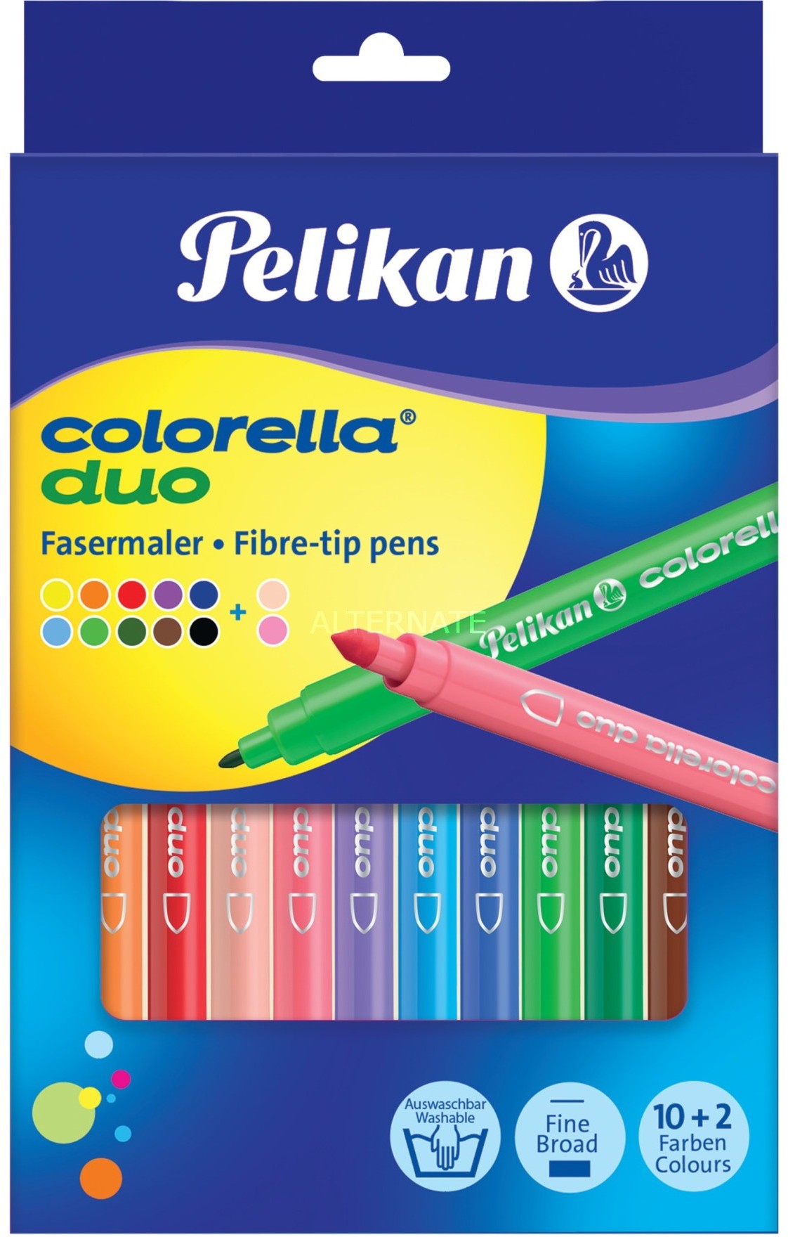 Pelikan Colorella Duo C407 mazak Drobny Wielobarwność 12 szt., Długopis 4012700813848