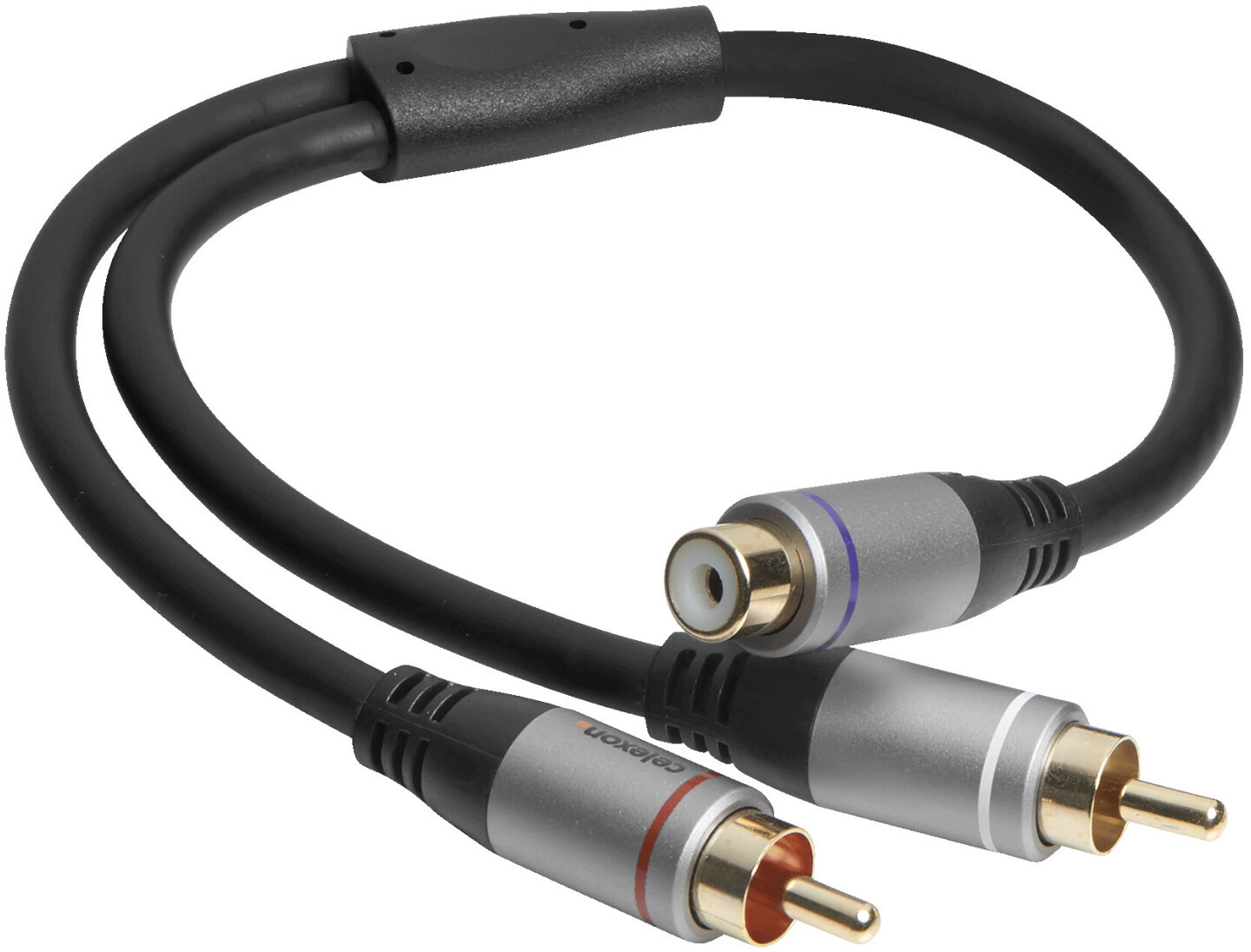 celexon Professional Line analogowy adapter audio 2x wtyczki Cinch RCA 1x gniazdo Cinch RCA Stereo 0,25m