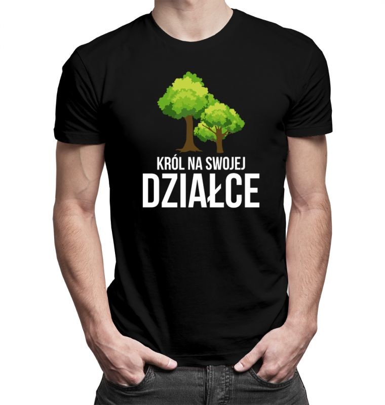 Król na swojej działce - męska koszulka z nadrukiem