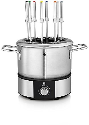 WMF Lono Fondue (1400 W, odpowiedni dla maksymalnie 8 osób, o regulowanej temperaturze), cromargan mat/srebrny 6130245142