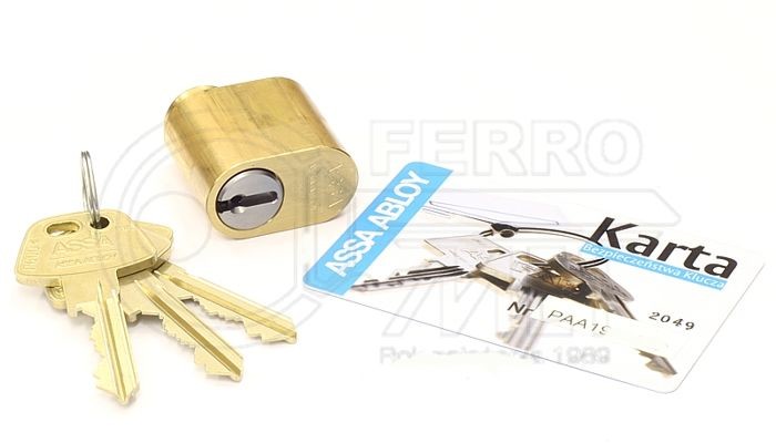 Assa Cylinder skandynawski ASSA P601 mosiądz z prawnie chronionymi kluczami