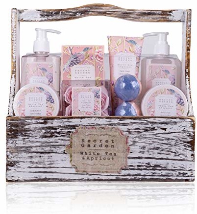 accentra Accentra zestaw upominkowy Secret Garden Bade und Dusch Set z White Tea & Apricot Duft - 8-częściowy zestaw upominkowy