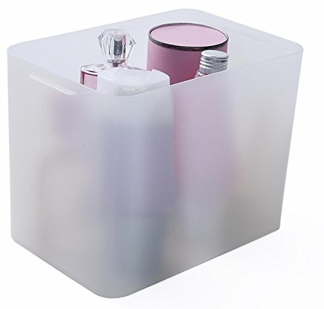 Rotho Sundis 1432100096 Pure Opbergbak uit kunststof, organizer voor kantoor, keuken, badkamer, enzovoort, A5-formaat hoog, 24,2 x 15,5 x 18,2 cm, transparant 1432100096