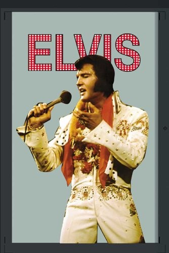 Empire plakat  ubrania Presley, Elvis  białe  rozmiar (cm), ok. 20 X 30  lustro lustro na ścianę z czarnego tworzywa sztucznego ramki o wyglądzie drewna z nadrukami z nadrukami 538406