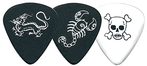 Gewa Fire Stone Plektrum/Pick Monster, 351 Form, Dragon, schwarz, 0,81 mm, 12 Stück 523896
