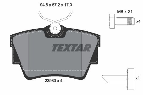 TEXTAR Klocki hamulcowe - komplet 2398001