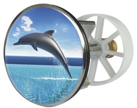 Sanitop-Wingenroth Korek do umywalki Design Dolphin Dream | korek odpływowy z metalu | korek mimośrodowy | 38  40 mm