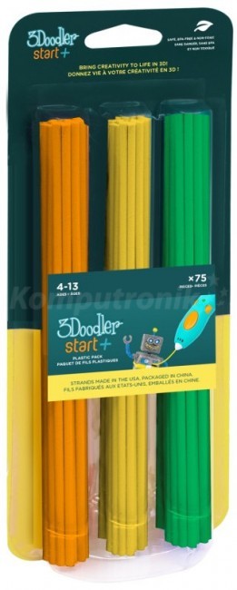 3Doodler 3Doodler Start Eco wkład mix kolorów Tangerine Tang Lemon Zest/Spring Green 3DS-ECO-MIX2-75