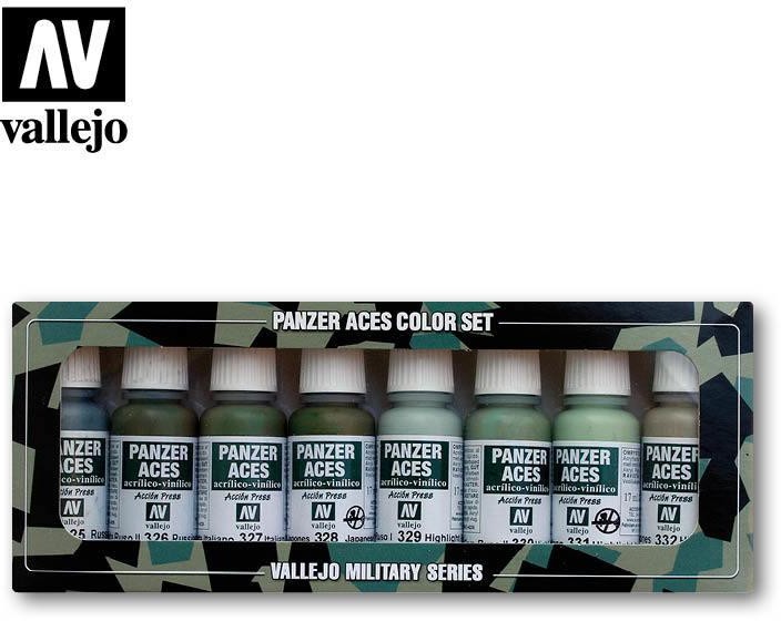 Vallejo Zestaw Panzer Aces 8 farb - USSR, IT, JAP Crew Uniforms Vallejo 70127