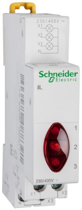 Schneider Electric Lampka modułowa 3-fazowa czerwona 230-400V AC iIL A9E18327 A9E18327