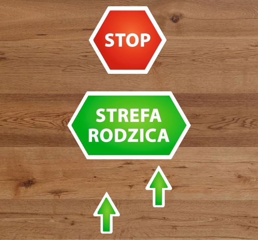 Naklejki Podłogowe STOP STREFA RODZICA EP010
