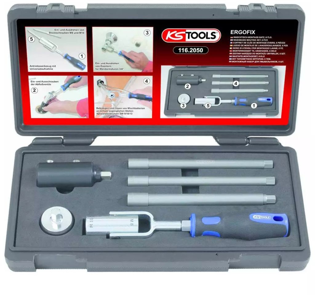 KS Tools Zestaw narzędzi do montażu umywalek 116.2050 KS Tools