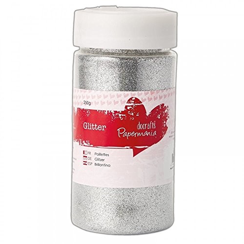 Docrafts duża cienkie Glitter garnki 250 G Silver PMA 401913
